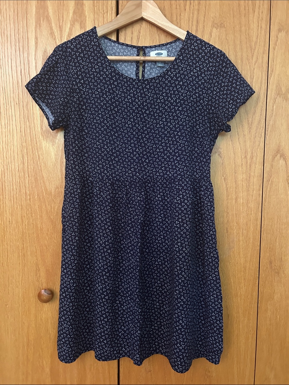 🦋 Old Navy  Floral Short Sleeve Dress Navy Blue